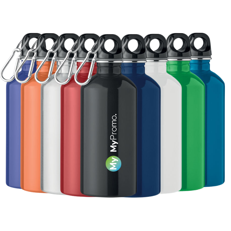 Wasserflasche | Recycelter Edelstahl | 500 ml | Mit Karabiner