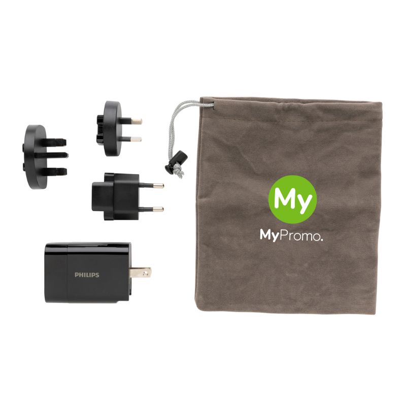 Chargeur de voyage Philips | ABS | Ultra rapide | 4 fiches