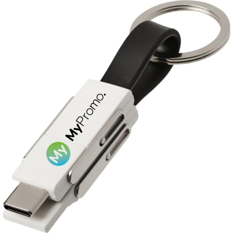 4-in-1 Kabel | ABS Kunststoff | Inkl. Schlüsselring & Magnet