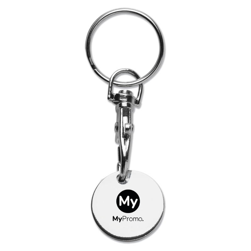 Keychain | Metal | For trolleys with €1,00 and €0,50 coin deposits | Easy to attach to keys Keychain | Metal | For trolleys with €1,00 and €0,50 coin deposits | Easy to attach to keys