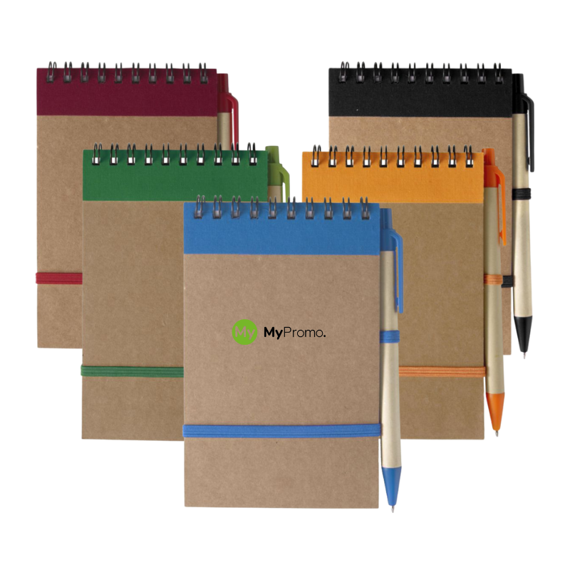 A6 spiraal notitieboek | 70 pagina's | Gerecycled karton | Bijpassend elastiek en pen