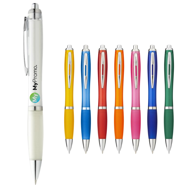 Ballpoint pen | ABS | Soft touch grip | Blue ink | Bright colours