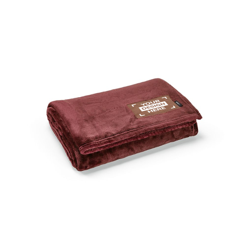 Coperta | Poliestere riciclato 240 g/m² | 120x160 cm | Patch personalizzabile | Sacchetto in cotone riciclato