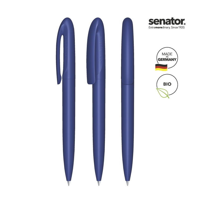 Senator Skeye Bio ballpoint pen | Biobased PLA 13.1 g | Blue or black ink | Twist mechanism | Up to 5,000 m writing length | Made in Germany | dark blue