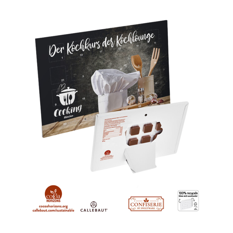 Tisch-Countdown-Eventkalender | Milchschokolade 65 gr | 23,1×15,9×1 cm | Callebaut | Nachhaltig Tisch-Countdown-Eventkalender | Milchschokolade 65 gr | 23,1×15,9×1 cm | Callebaut | Nachhaltig