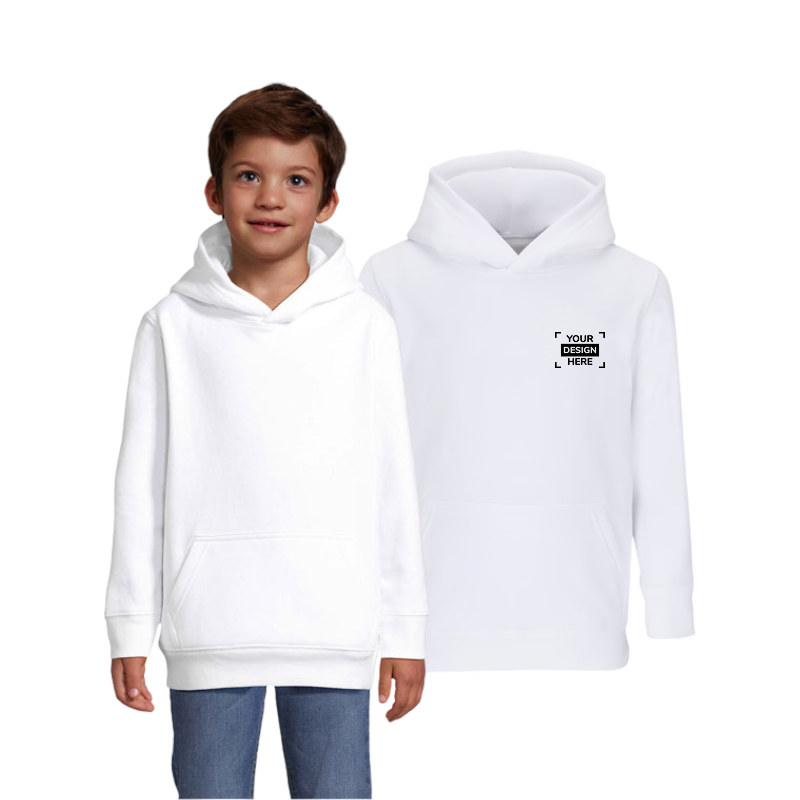 Sweat à capuche SOL's | Coton 280 g/m² et polyester recyclé | Pour enfants | Poche kangourou