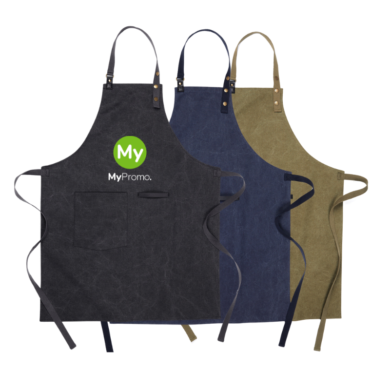 Schürze | Recycelte Leinwand | Einheitsgöße | Mit Vordertasche