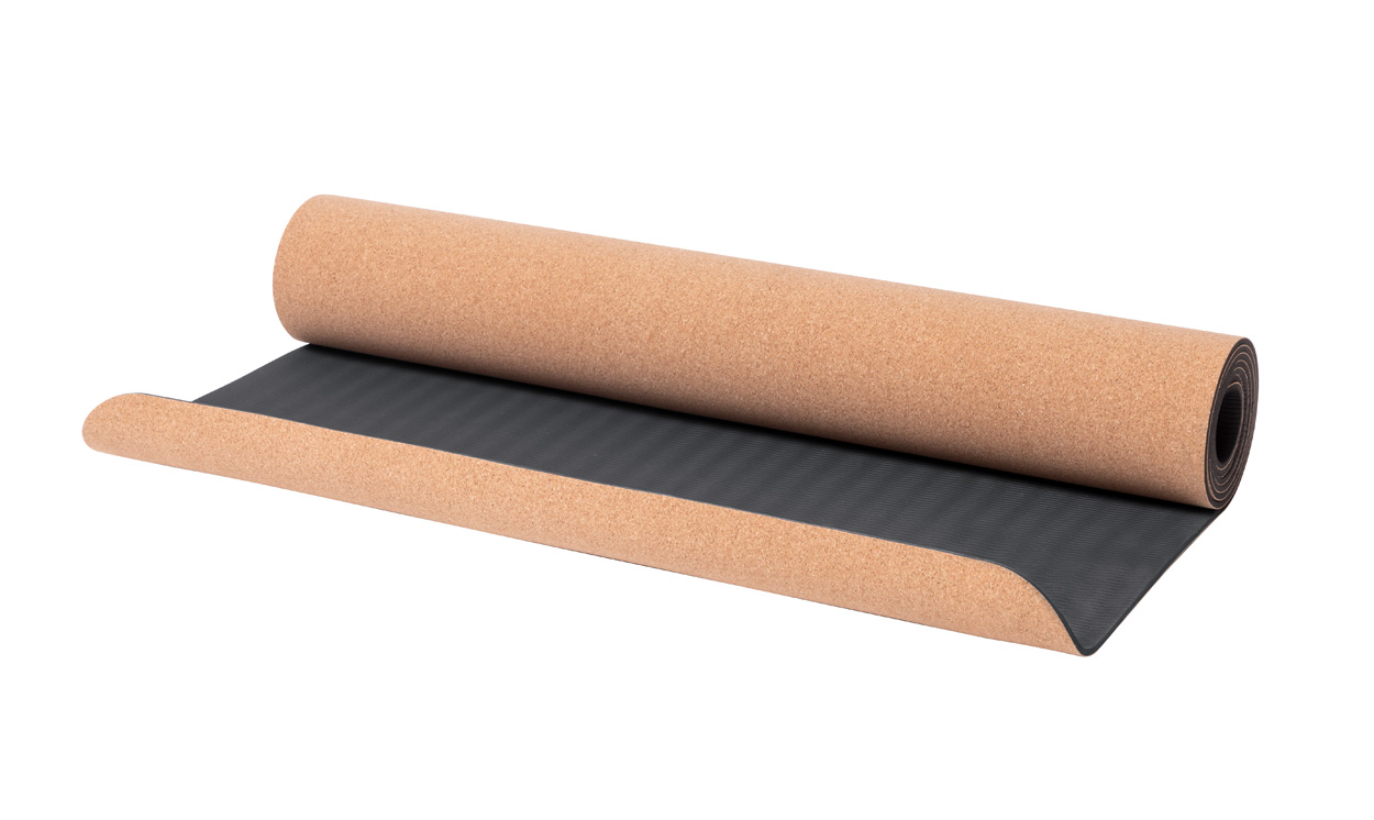 Yogamatte | Kork | 60×180 cm | Mit Kraftpapierhülle und Tragegurt | Natur