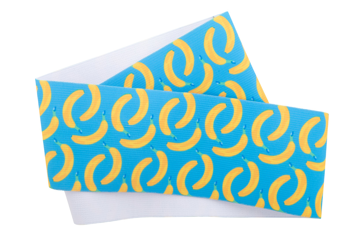 Bande de fitness | Polyester | 400 x 80 mm | Quadrichromie | Blanc Bande de fitness | Polyester | 400 x 80 mm | Quadrichromie | Blanc