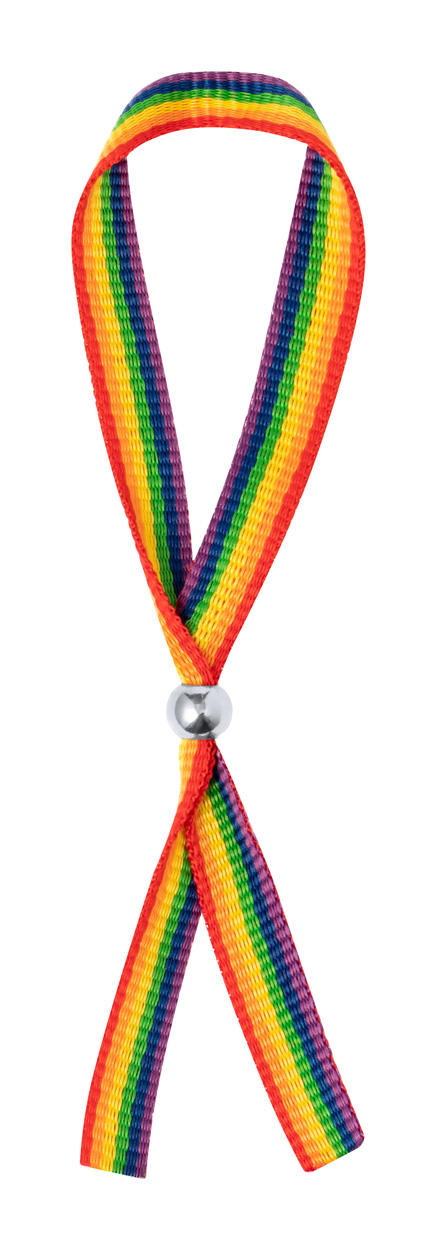 Rainbow festival bracelet | Polyester & ABS | With safety lock | Multicolour
