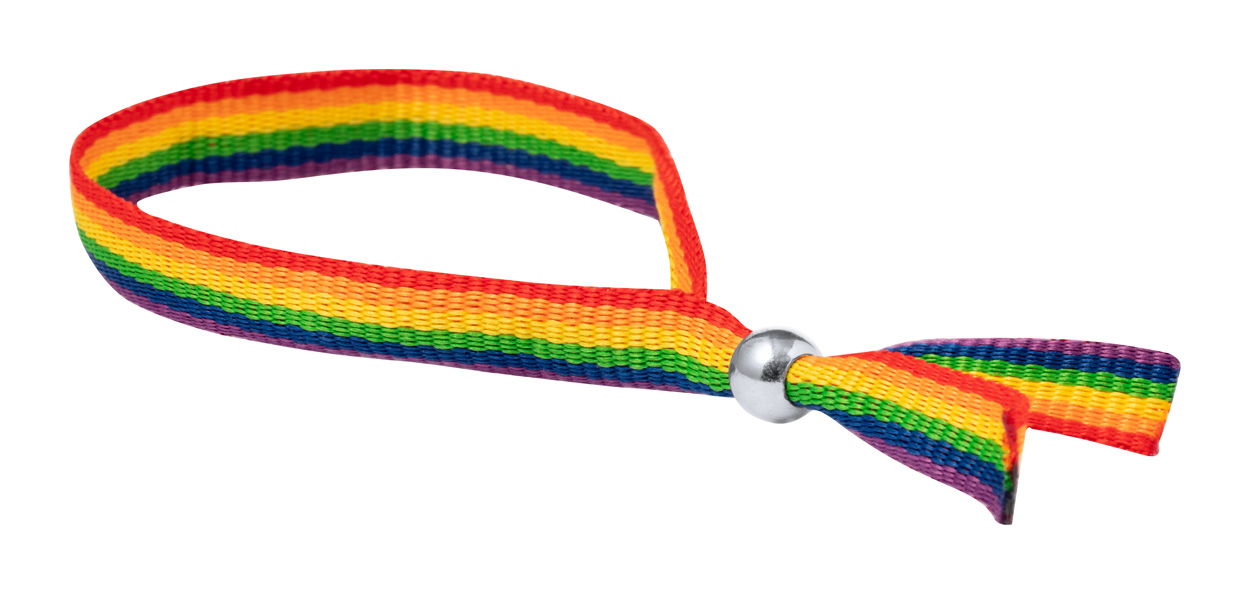 Rainbow festival bracelet | Polyester & ABS | With safety lock | Multicolour