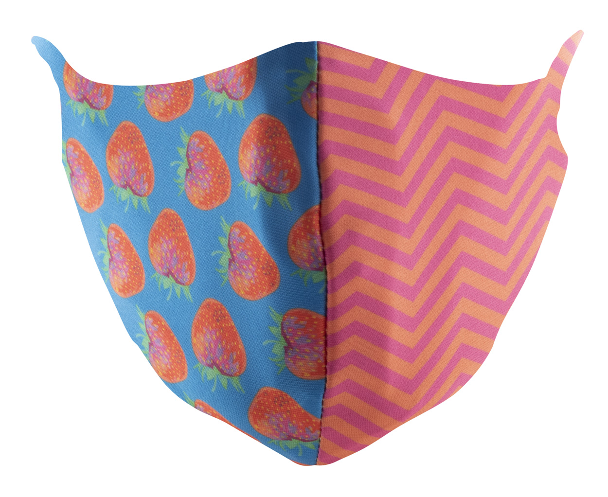 Masque réutilisable | Polyester 140 g/m² et coton 140 g/m² | 21 x 14 cm | Élastiques réglables | Impression par sublimation en couleur | Noir