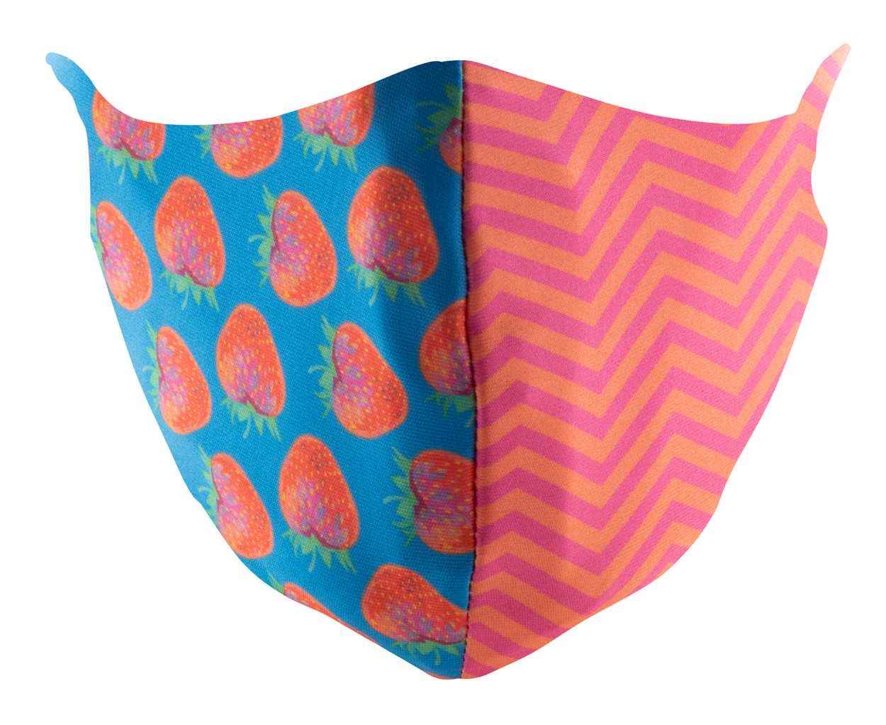 Masque réutilisable | Polyester 140 g/m² et coton 140 g/m² | 21 x 14 cm | Élastiques réglables | Impression par sublimation en couleur | Noir