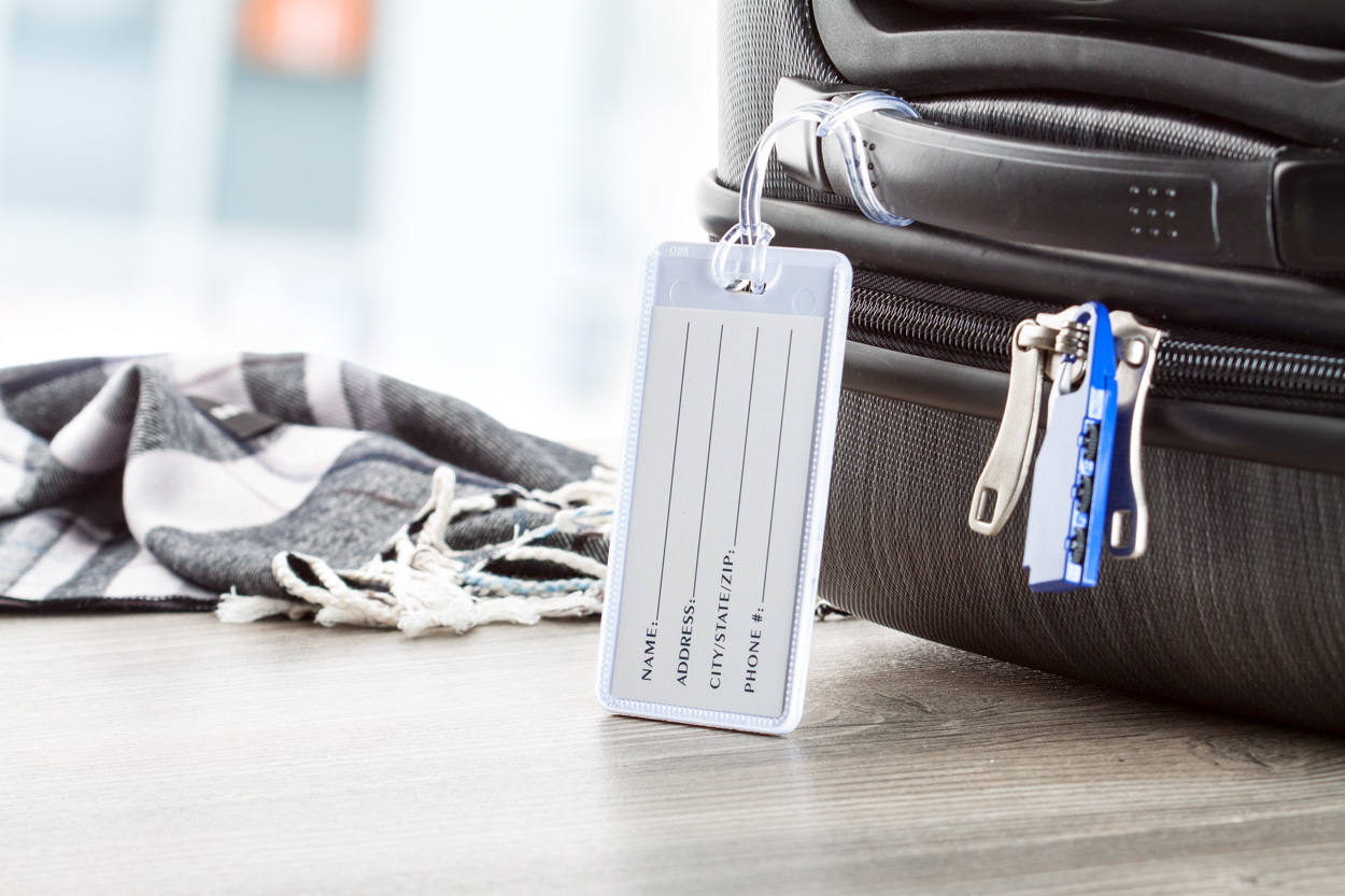 Luggage tag | Plastic | Paper insert | White