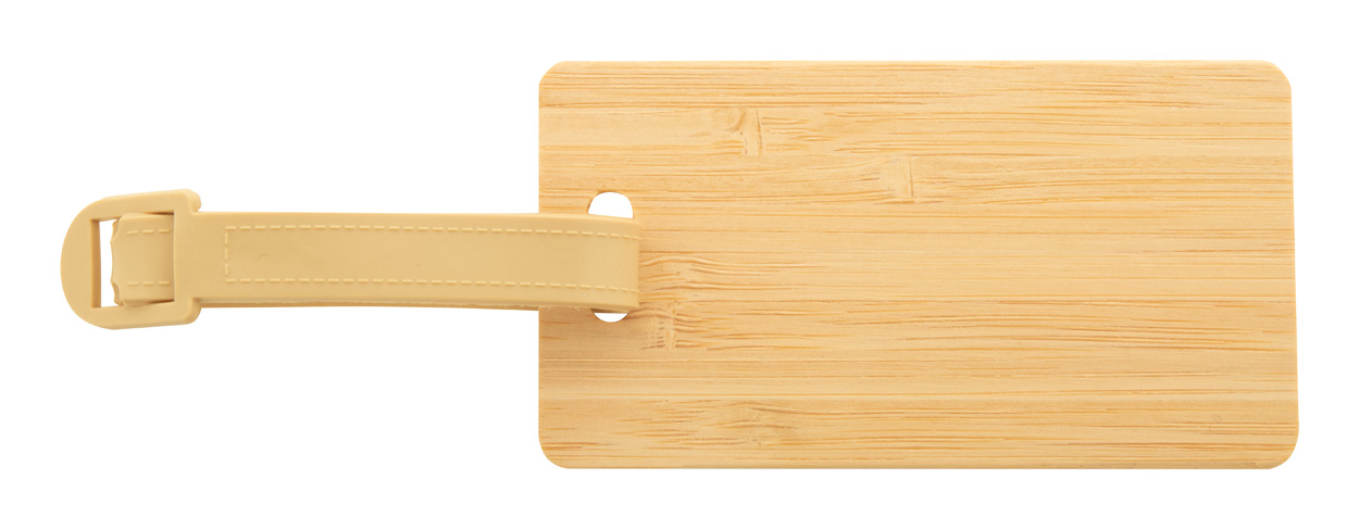 Luggage tag | Bamboo | 150×50×3 mm | Incl strap and buckle | Natural