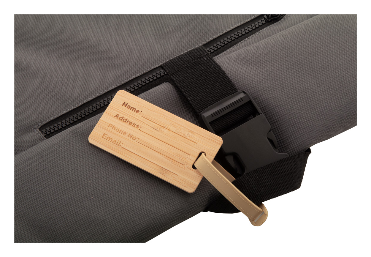 Luggage tag | Bamboo | 150×50×3 mm | Incl strap and buckle | Natural