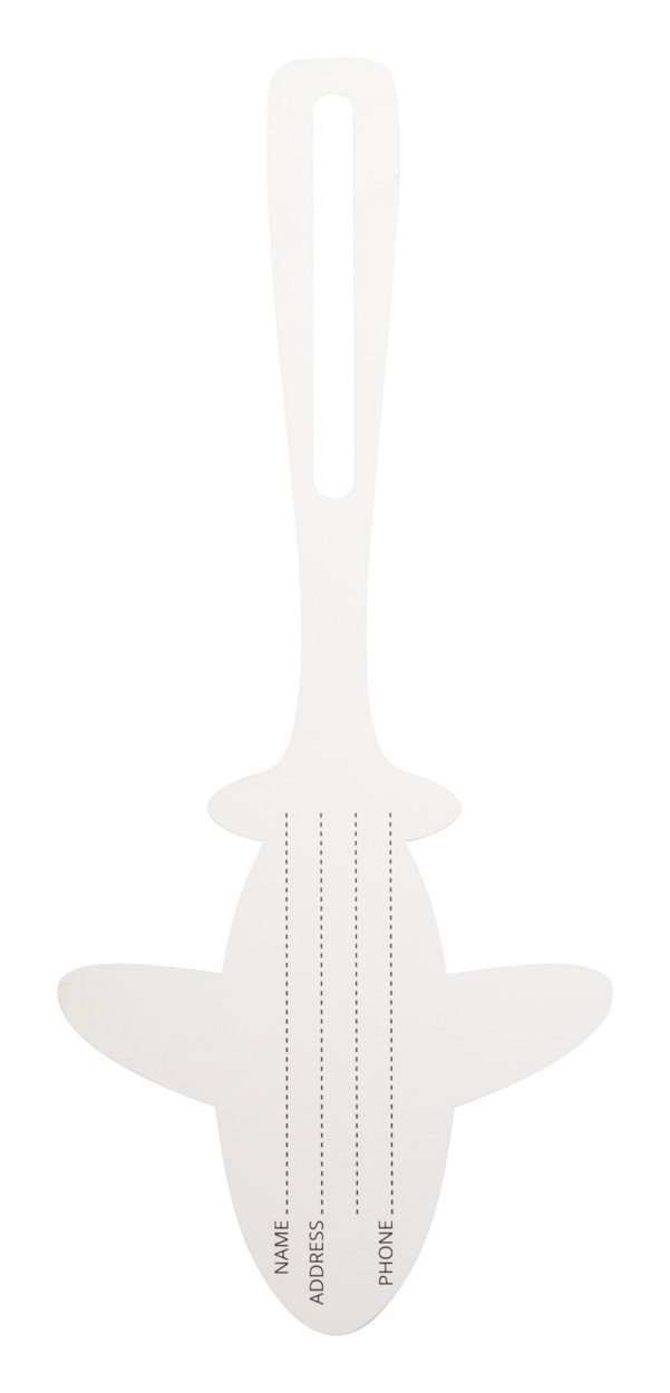 Gepäckanhänger | Wasser- und reißfestes Papier | Vollfarbdruck | Flugzeugform | Weiß Gepäckanhänger | Wasser- und reißfestes Papier | Vollfarbdruck | Flugzeugform | Weiß