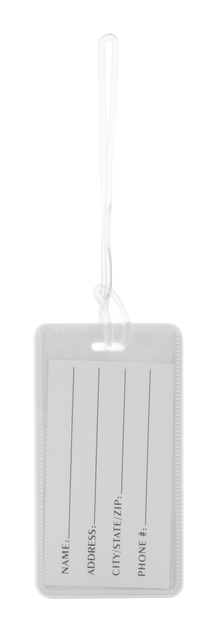 Bagagelabel | Plastic | Papieren inzet | Wit