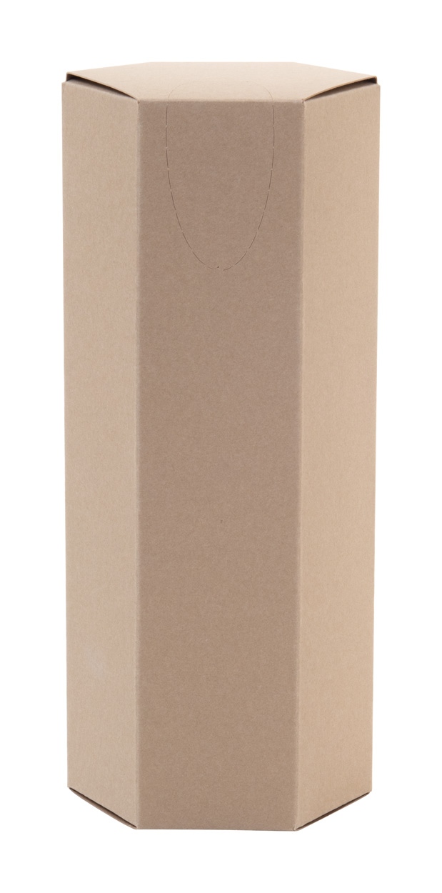 Tissue box | Recycled kraft paper | 90×213×90 mm | Hexagonal | Made in Europe | Natural