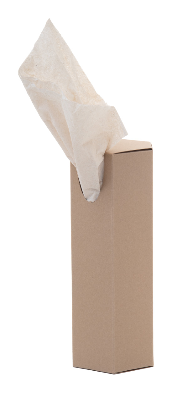 Tissue box | Recycled kraft paper | 90×213×90 mm | Hexagonal | Made in Europe | Natural