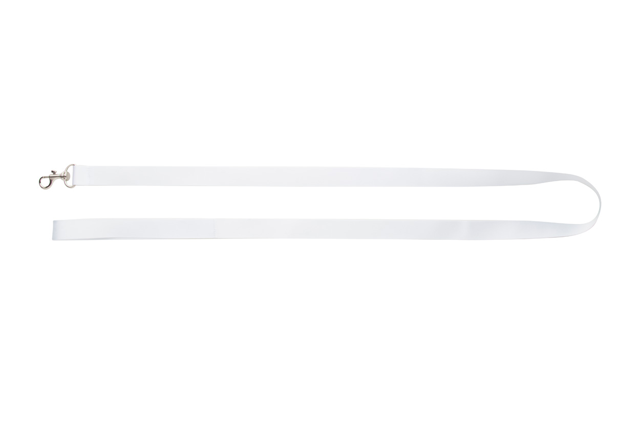 Pet leash | Polyester | 1150×20mm | Metal carabiner | White