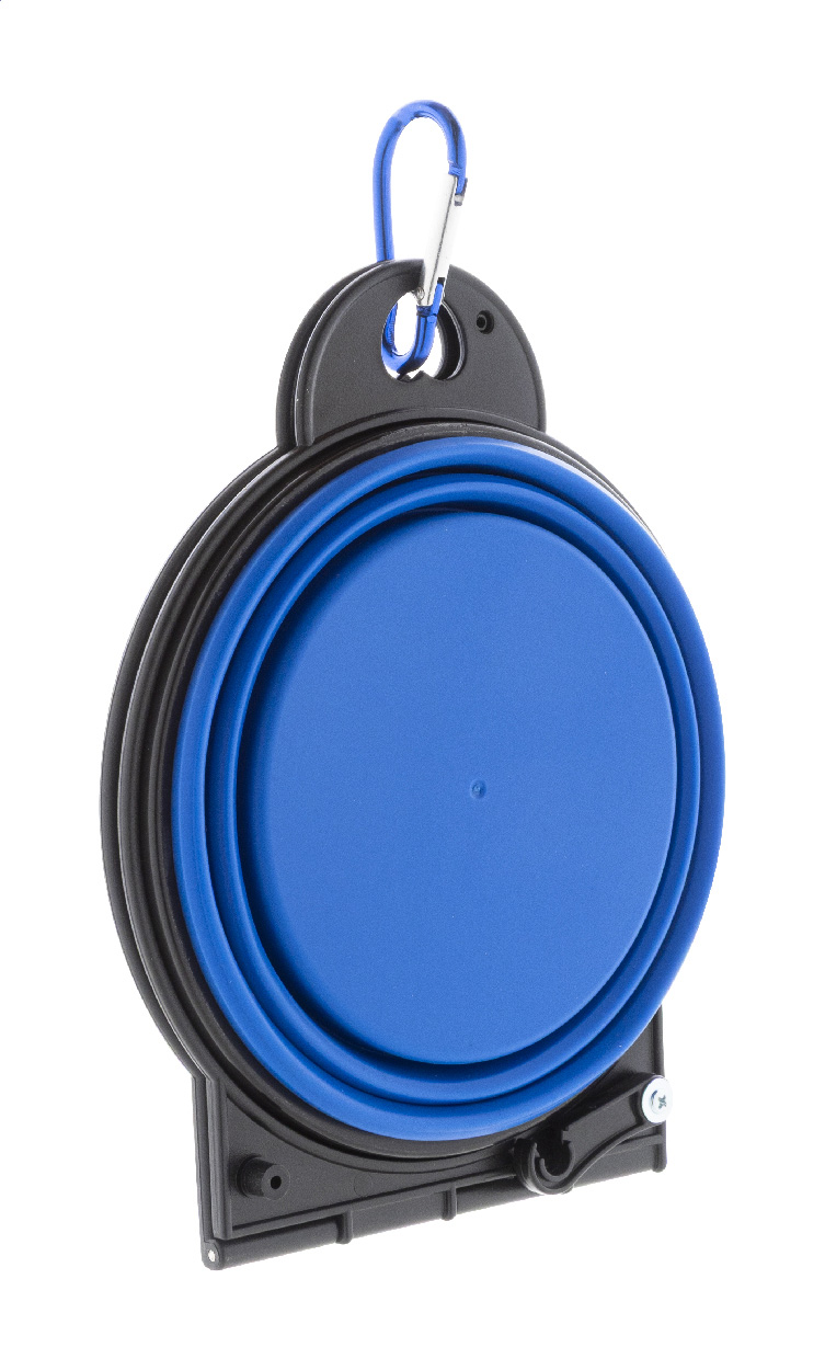 Gamelle pliable pour animaux | TPE | 2 x 450 ml | Mousqueton en aluminium | Bleu