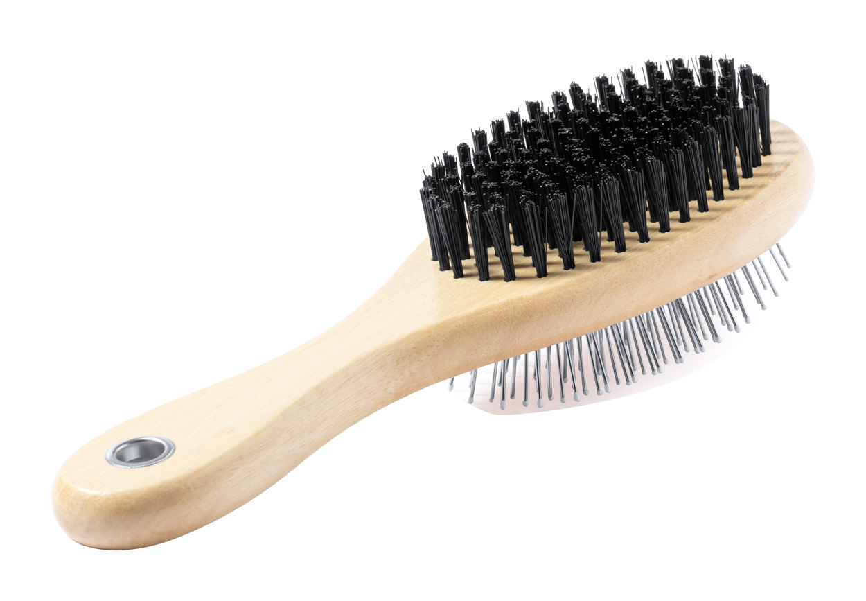 Brosse pour animal | Bois | 60×230×70mm | Double face | Naturelle