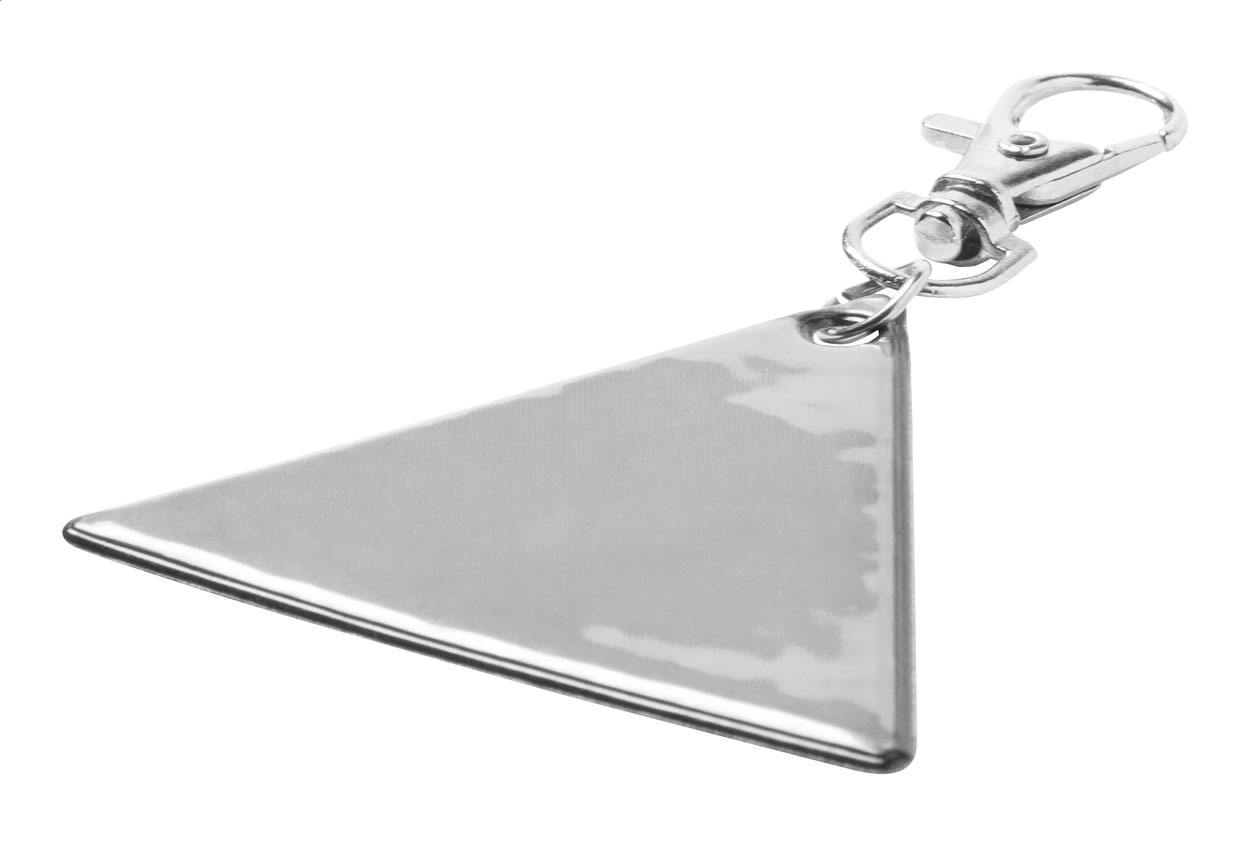 Llavero reflectante | PVC | Forma de triángulo | Silver