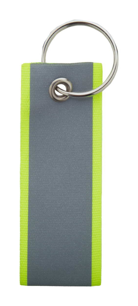 Llavero Reflectante | Poliéster y Metal | 3,2 cm x 8,5 cm | A todo color | Yellow