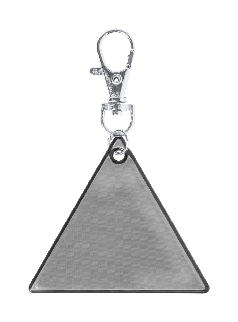 Reflektierender Schlüsselanhänger | PVC | Dreieck-Form | Silber