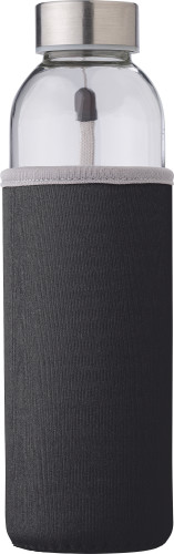 Glazen fles (500 ml) zwart