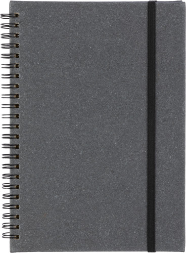 A5 Notizbuch | Recyceltes Leder | 80 linierte Seiten | Schwarz