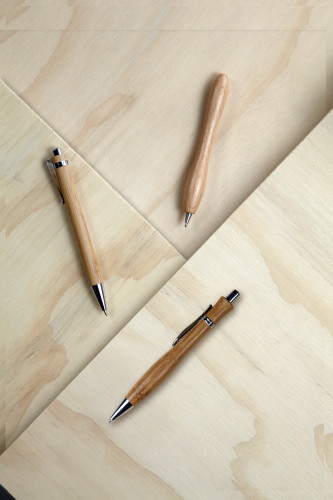 Eco ballpoint pen | Bamboo | Metal clip | black