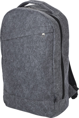 Felt backpack | Rpet and polyester | One size | One large compartment with zipper | dark grey Felt backpack | Rpet and polyester | One size | One large compartment with zipper | dark grey