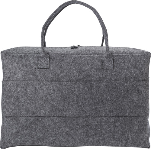 Duffle bag | Polyester & felt | 45,0 x 30,0 x 15,0 cm | With one large compartment | dark grey