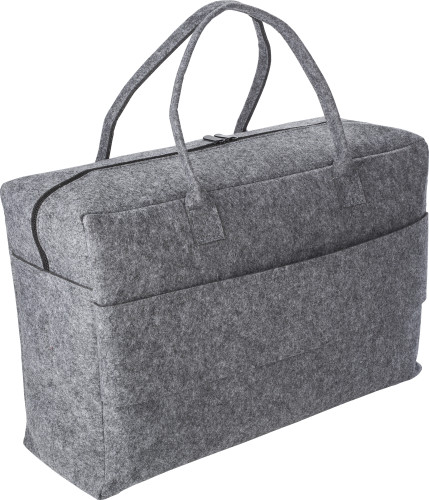 Duffle bag | Polyester & felt | 45,0 x 30,0 x 15,0 cm | With one large compartment | dark grey