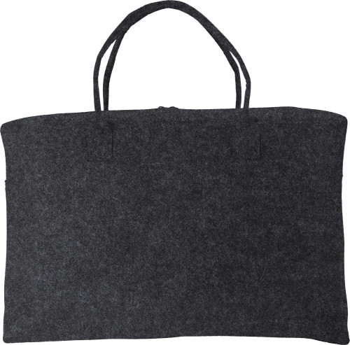 Duffle bag | Polyester & felt | 45,0 x 30,0 x 15,0 cm | With one large compartment | dark grey