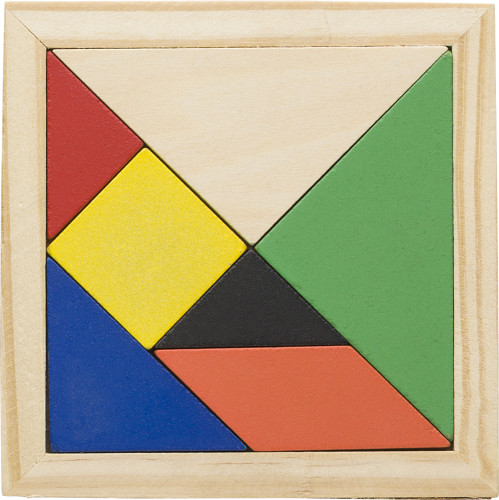 Sliding puzzle | Wood | 10x 10x 0,7 cm | 7 pieces | Eco proof | brown