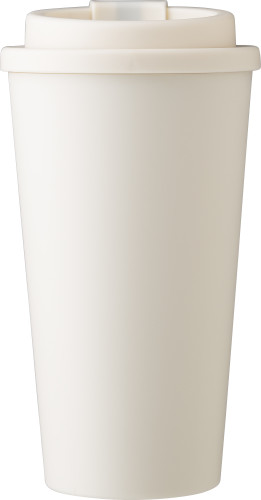 To-go-Becher | PP | 475 ml | Verschließbare Öffnung | Heiße und kalte Getränke | beige
