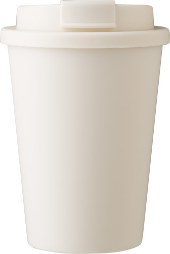 To-go beker | PP | 350ml | Afsluitbare opening | Warme en koude dranken | beige