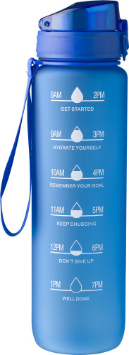 Water bottle | rPET | 1L | With hydration markers & wristband | black Water bottle | rPET | 1L | With hydration markers & wristband | black