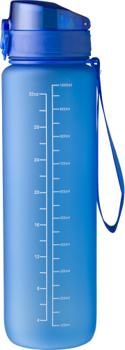 Water bottle | rPET | 1L | With hydration markers & wristband | black Water bottle | rPET | 1L | With hydration markers & wristband | black