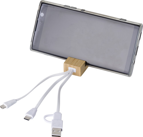 Sleutelhanger | Bamboe | Met oplaadkabels en telefoonhouder | bruin Sleutelhanger | Bamboe | Met oplaadkabels en telefoonhouder | bruin