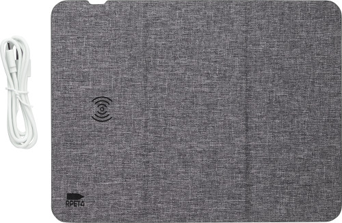 Fast charging mouse mat | rPET | Wireless | Foldable | grey Fast charging mouse mat | rPET | Wireless | Foldable | grey