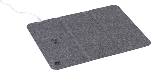 Fast charging mouse mat | rPET | Wireless | Foldable | grey Fast charging mouse mat | rPET | Wireless | Foldable | grey