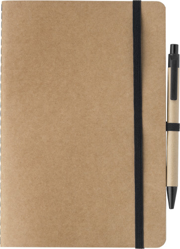 A5 notebook | Recycled carton | 120 blanc pages | With matching pen | black
