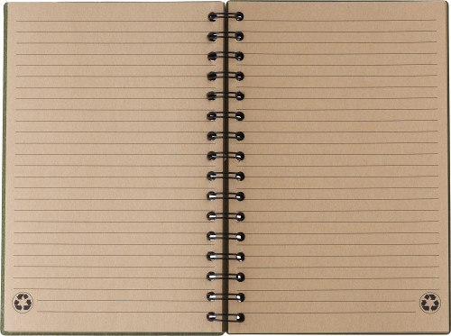 Gerecycled kartonnen notitieboekje Caleb Standaard uitvoering zwart