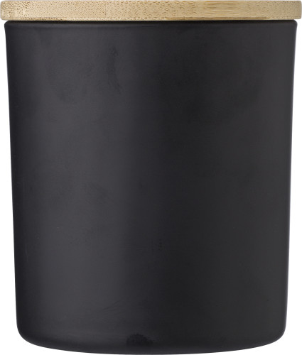 Bougie en verre | Couvercle en bambou & cire végétale | Durée de combustion 33h | 4 senteurs différentes | noir
