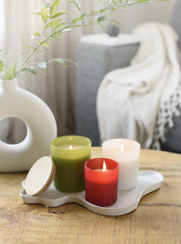 Bougie en verre | Couvercle en bambou & cire végétale | Durée de combustion 33h | 4 senteurs différentes | noir Bougie en verre | Couvercle en bambou & cire végétale | Durée de combustion 33h | 4 senteurs différentes | noir