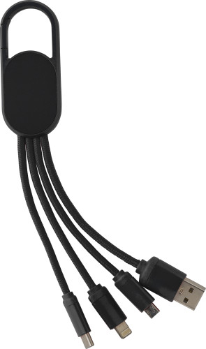 4-in-1 Laadkabel zwart